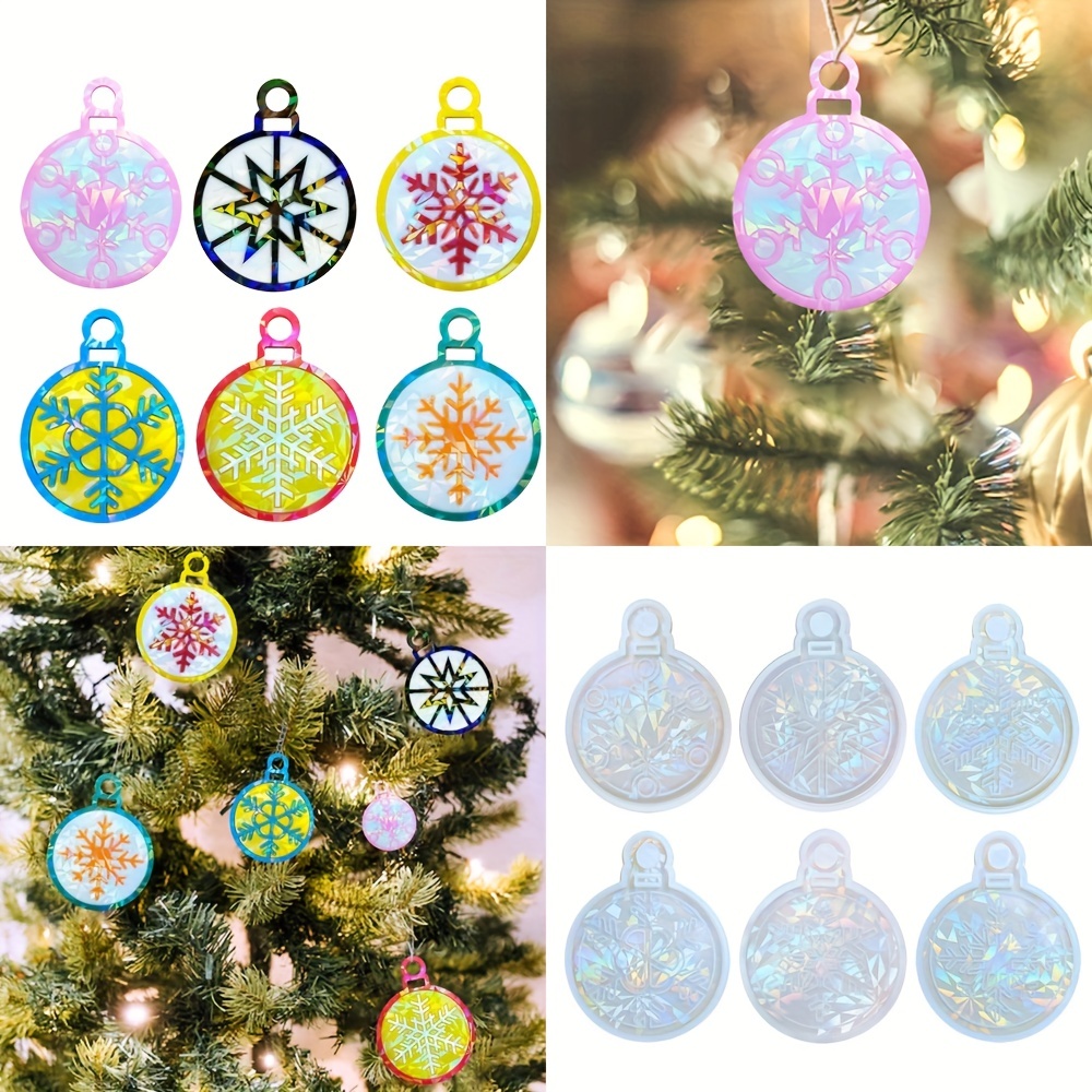 Holographic Coaster Mold silicone Round Christmas Tree - Temu