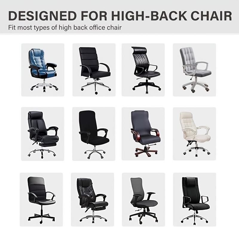  HACLEN Funda de jacquard para silla de oficina, fundas  elásticas para silla de jefe, funda universal para silla de escritorio con  2 fundas para reposabrazos, fundas para sillas giratorias, color blanco