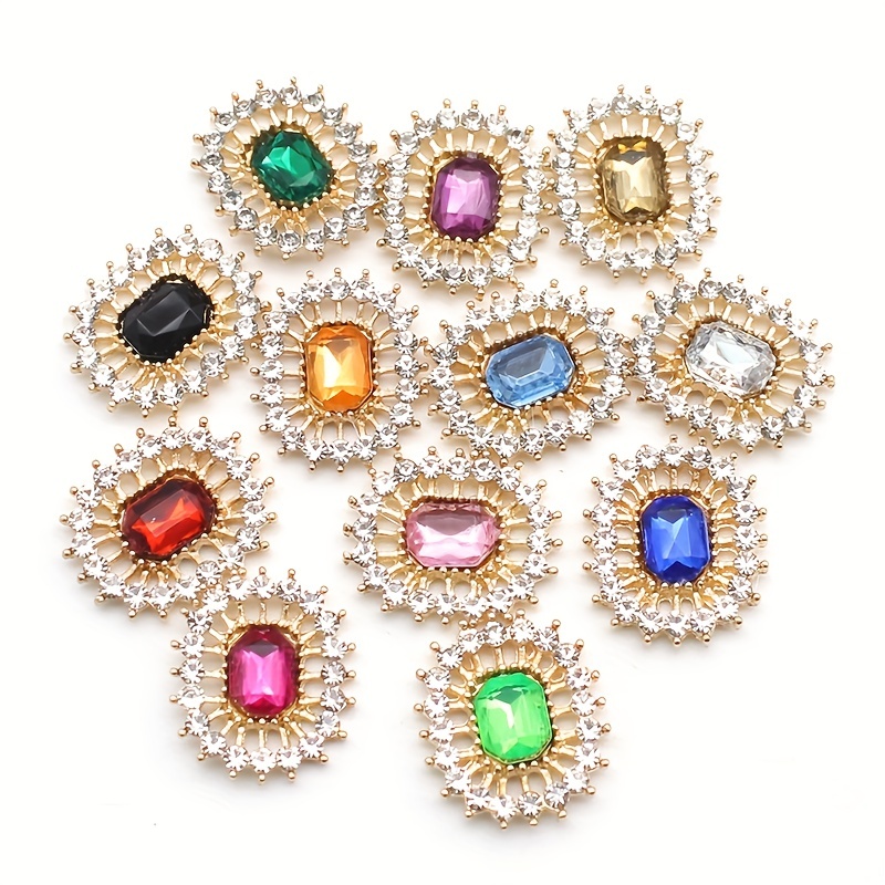 Luxury Round Buttons For Clothes Gemstone Rhinestones - Temu