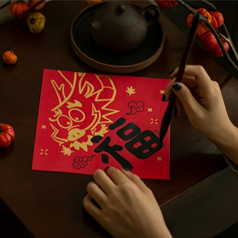 Calendrier 2024 Dragon Calendrier Mural Calligraphie Peinture