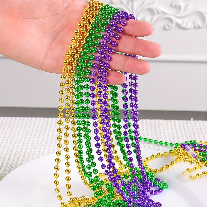 Bulk Mardi Gras Beads Necklace Multi Colors Carnival - Temu