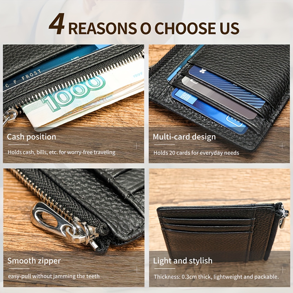 Men Genuine Leather Wallet Credit Card Coin Pocket Mini Money Bag Slim  Short Small Purse Minimalist Wallet For Male