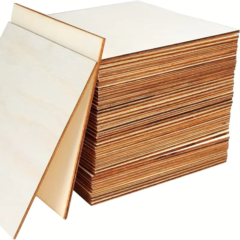 Wood Pieces Wood Board Wooden Squares Wooden Cutout Tiles - Temu