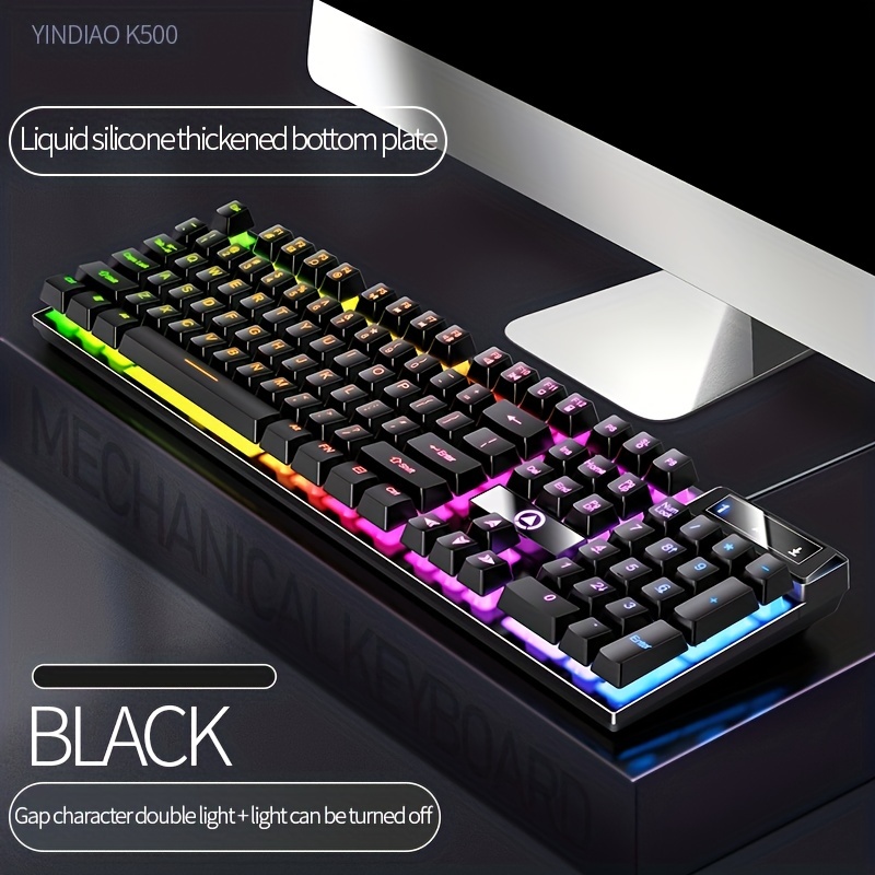 YINDIAO K600 Teclado Com Fio USB Para Jogos De E-sports, Digitação Em Casa,  Escritório, Computador De Mesa E Notebook - Temu Portugal