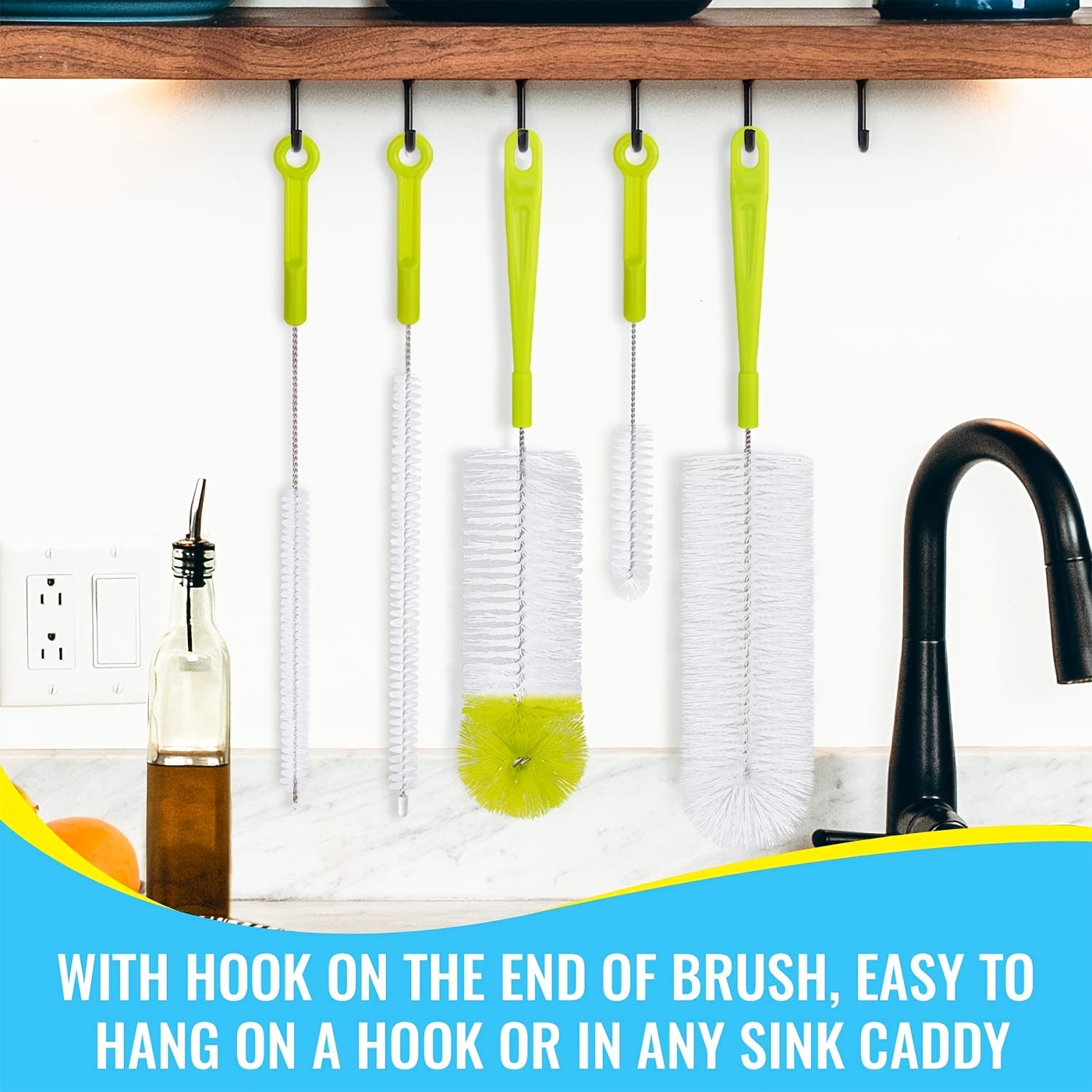 Bottle Brush Cleaner - Long Handle Water Bottle Straw Cleaning