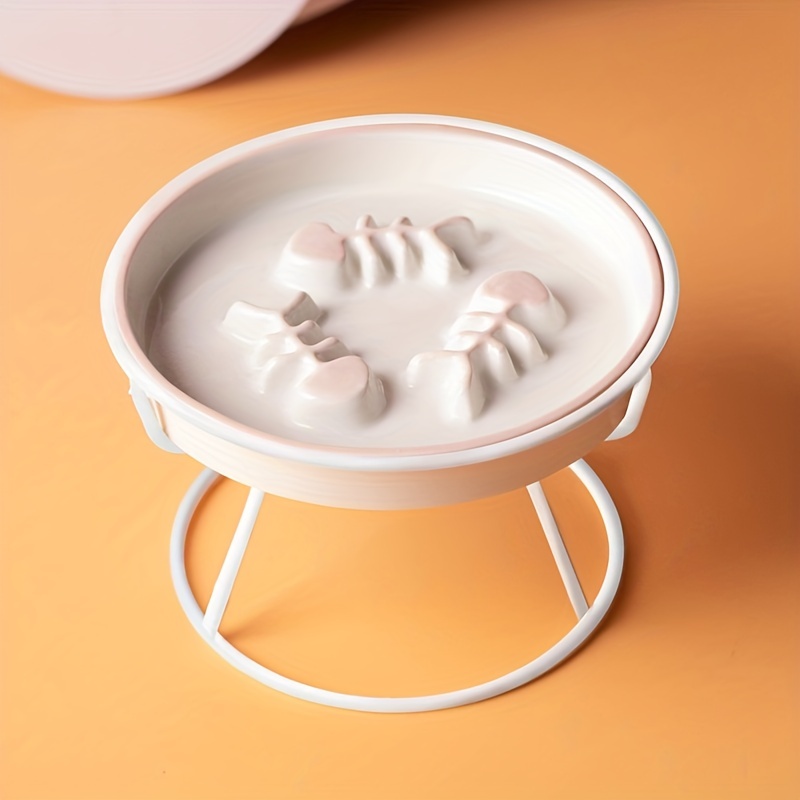 Ceramic Slow Feeder Cat Bowl Interactive Anti choking Cat - Temu