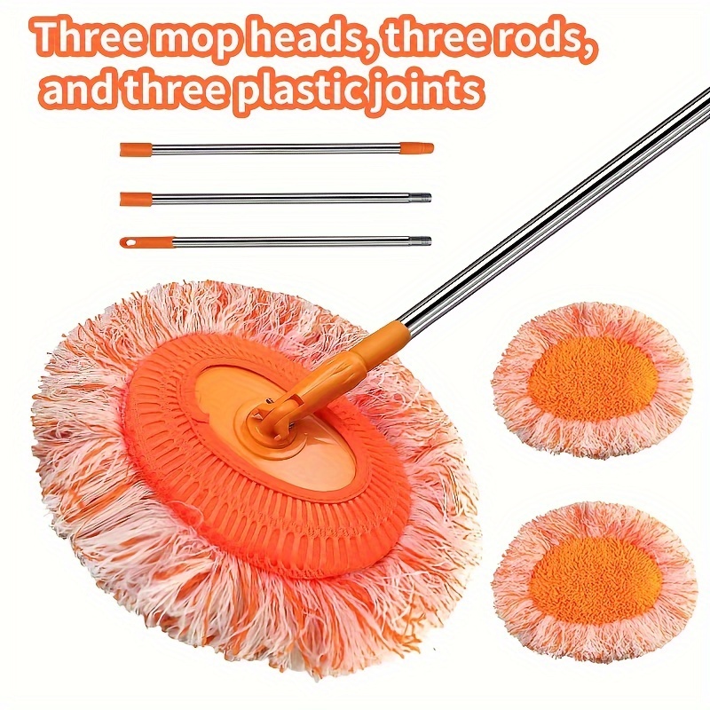 1set retractable ceiling mop with 2 mop heads dust removal mop flexible rotating floor mop wall mop wet and dry dual use mop floor wall tile glass window car cleaning mop cleaning supplies cleaning tool details 6