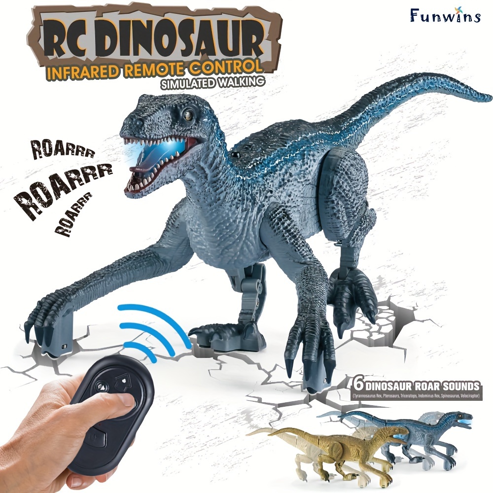 Remote Control Dinosaur Toys Kids Light Realistic Roaring - Temu