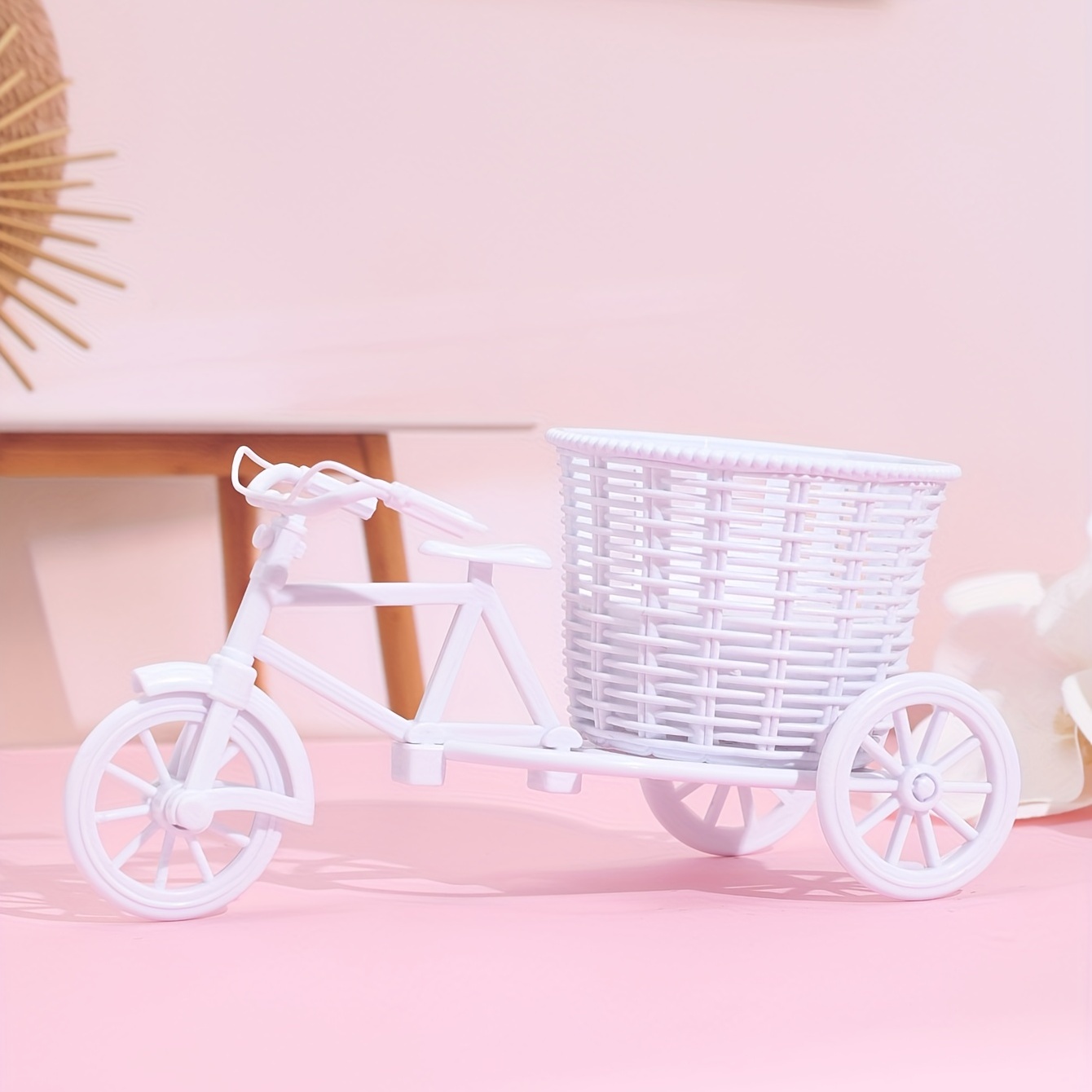 YIDOMDE Fleurs artificielles avec vélo, vélo de jardin nostalgique, mini  tricycle, décoration de fleurs artificielles pour