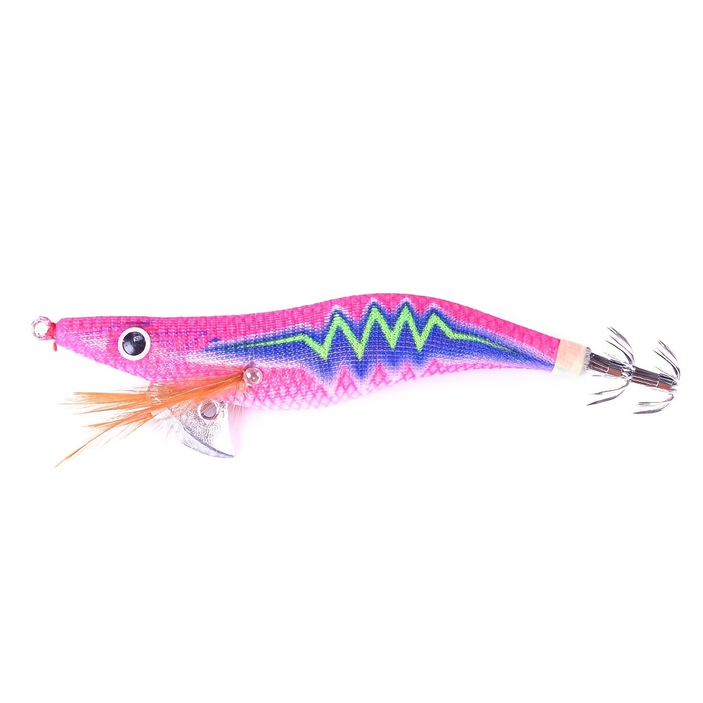 10pcs Luminous Wooden Shrimp Fishing Lure With Squid Jig - Temu