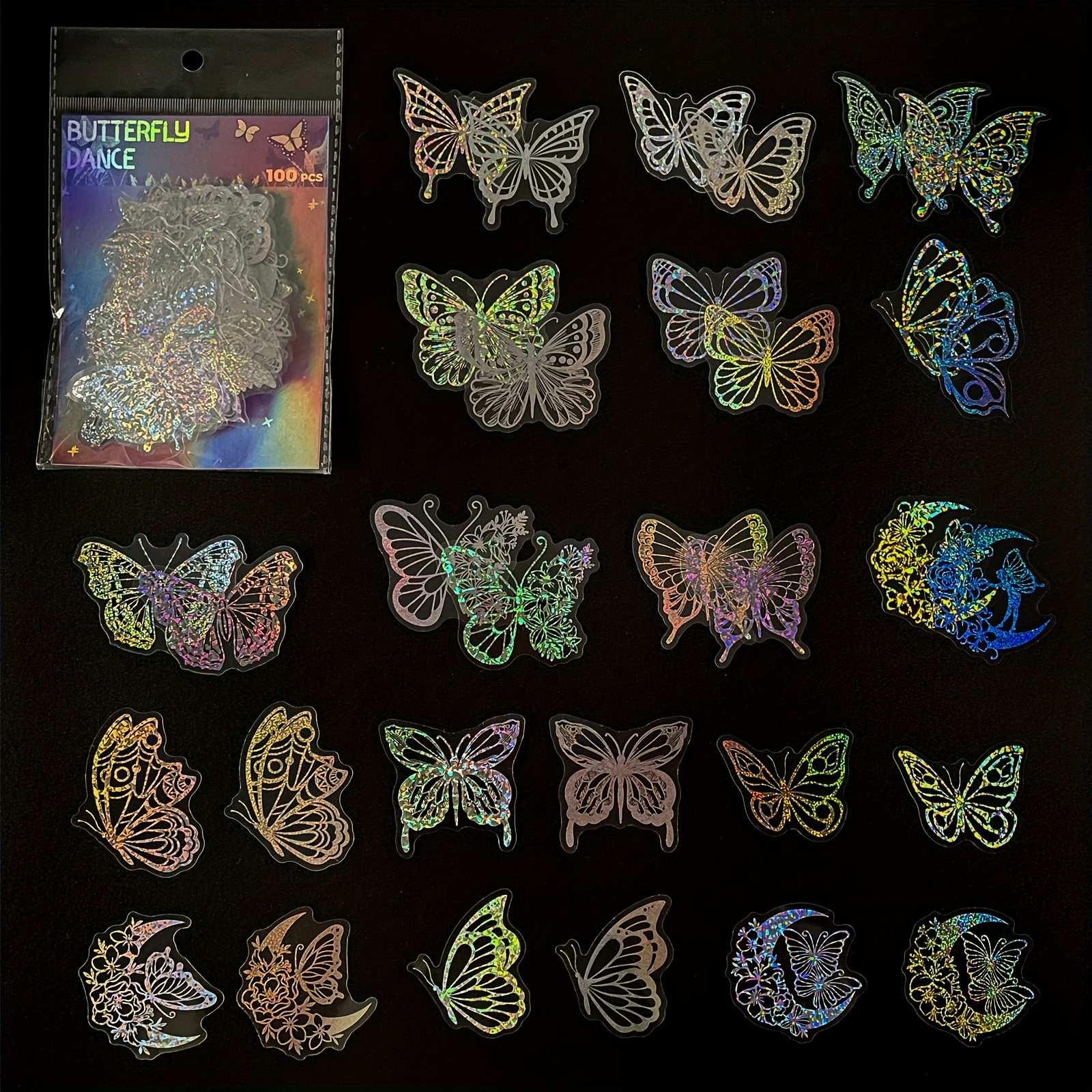 Sticker - Holographic Foil Stickers Pet Stickers - Ocean, Magic, Butterfly, Flower, Forest, Unicorn
