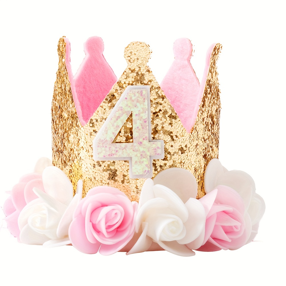 1pc Corona Terzo Compleanno Corona Rosa Corona Principessa - Temu