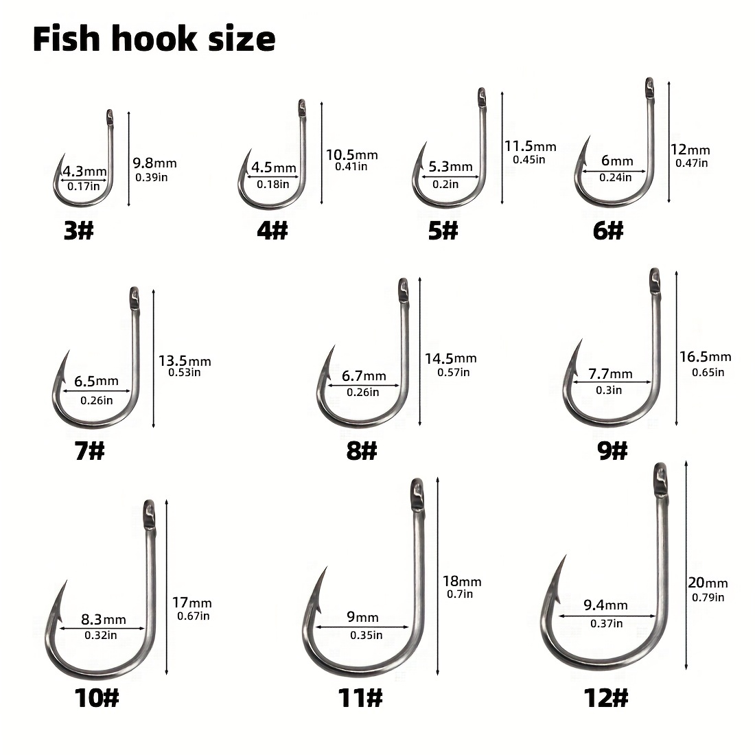 70pcs Fishing Hooks Set High Carbon Steel Barbed FishHooks for Saltwater Freshwater  Fishing Gear Fishing Accessories 3#-12#