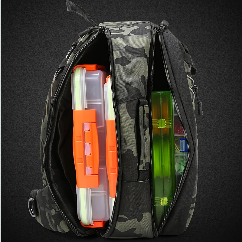 Buy Himal Fishing Tackle Storage Bag,Outdoor Shoulder Backpack,Fishing Gear  Bag,Waterproof Shoulder Backpack,Cross Body Sling Bag with Rod Holder  Online at desertcartINDIA