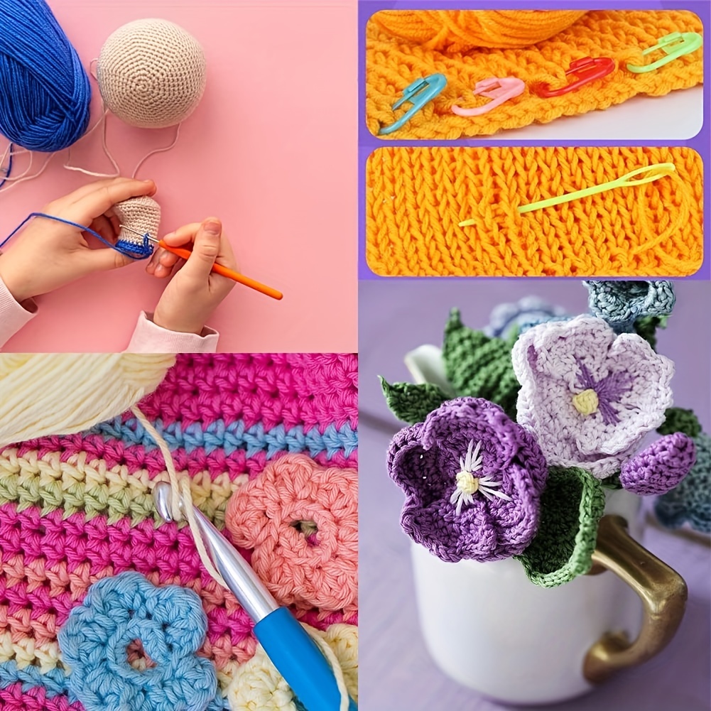 6/12pcs Crochet Hooks Set, Ergonomic Grip Colorful Plastic Handles And  Aluminum Crochet Hooks For Arthritis And Beginners, Hand Knitting Crochet