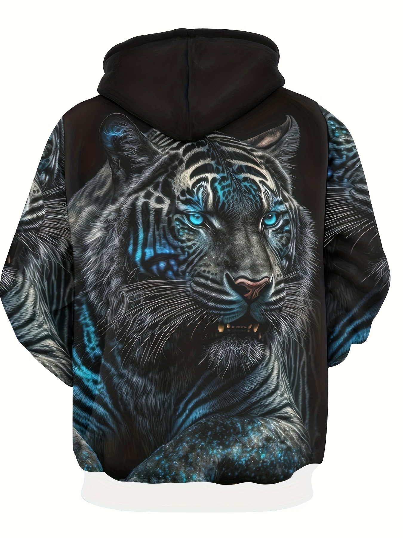 Funky Tiger™ Kinetic Black Hoodie, Cool Sweater for Gaming, Party