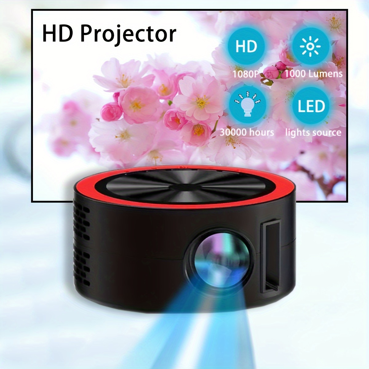 Portátil Android mini proyector de películas de pantalla de 1080P