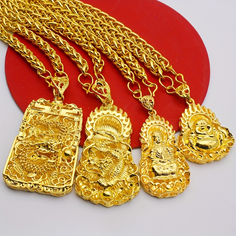 Asian gold store buddha necklace