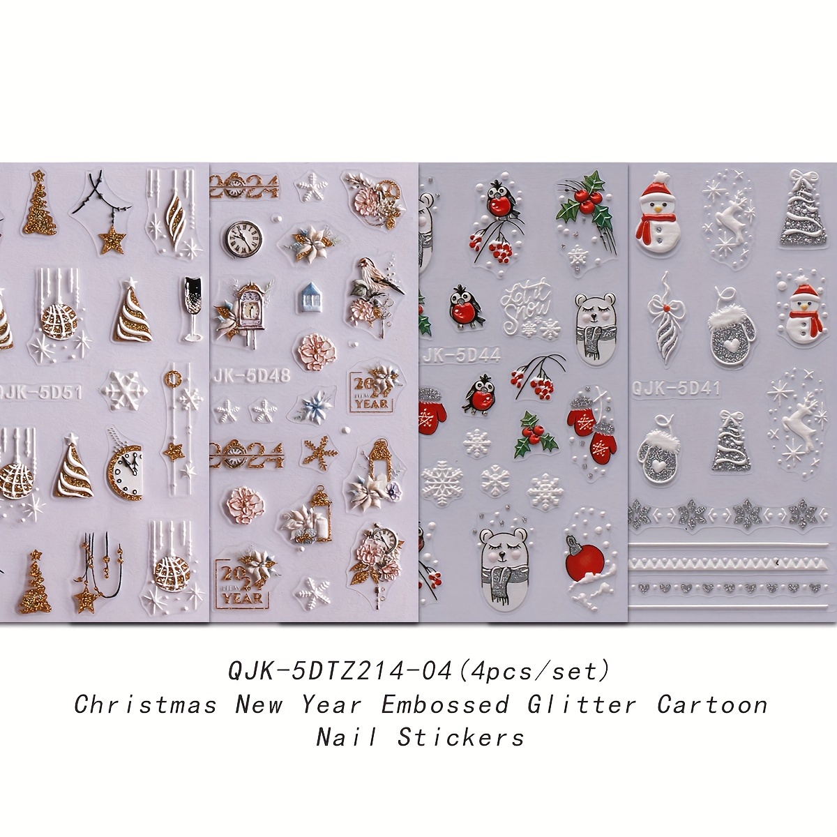 Glitter Embossed Holiday Stickers - Jolly St Nick – Designaholic Studio Art  Supplies