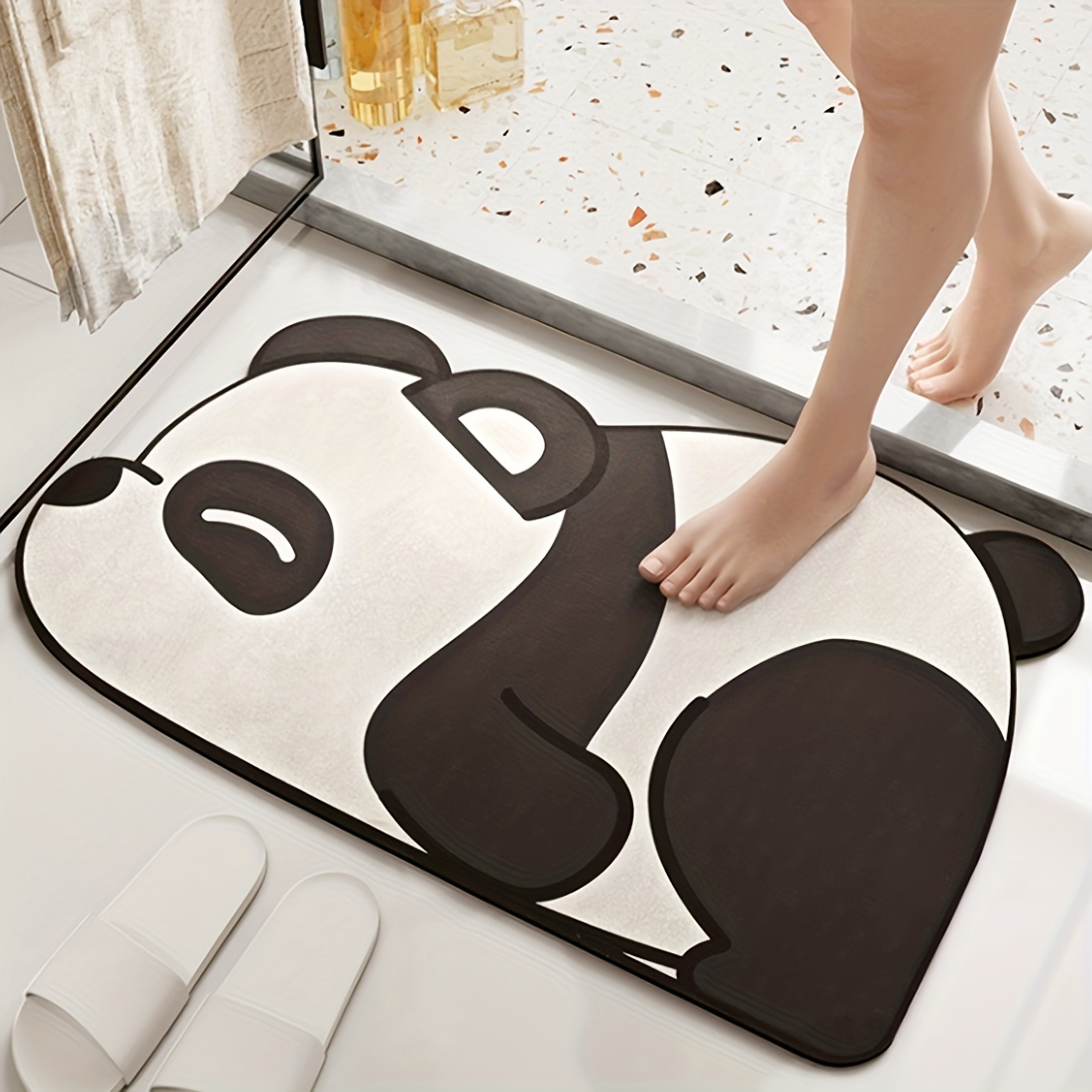 1pc Cartoon Foot Design Bath Mat, Cute Polyester Anti-slip Bath Mat For  Bathroom
