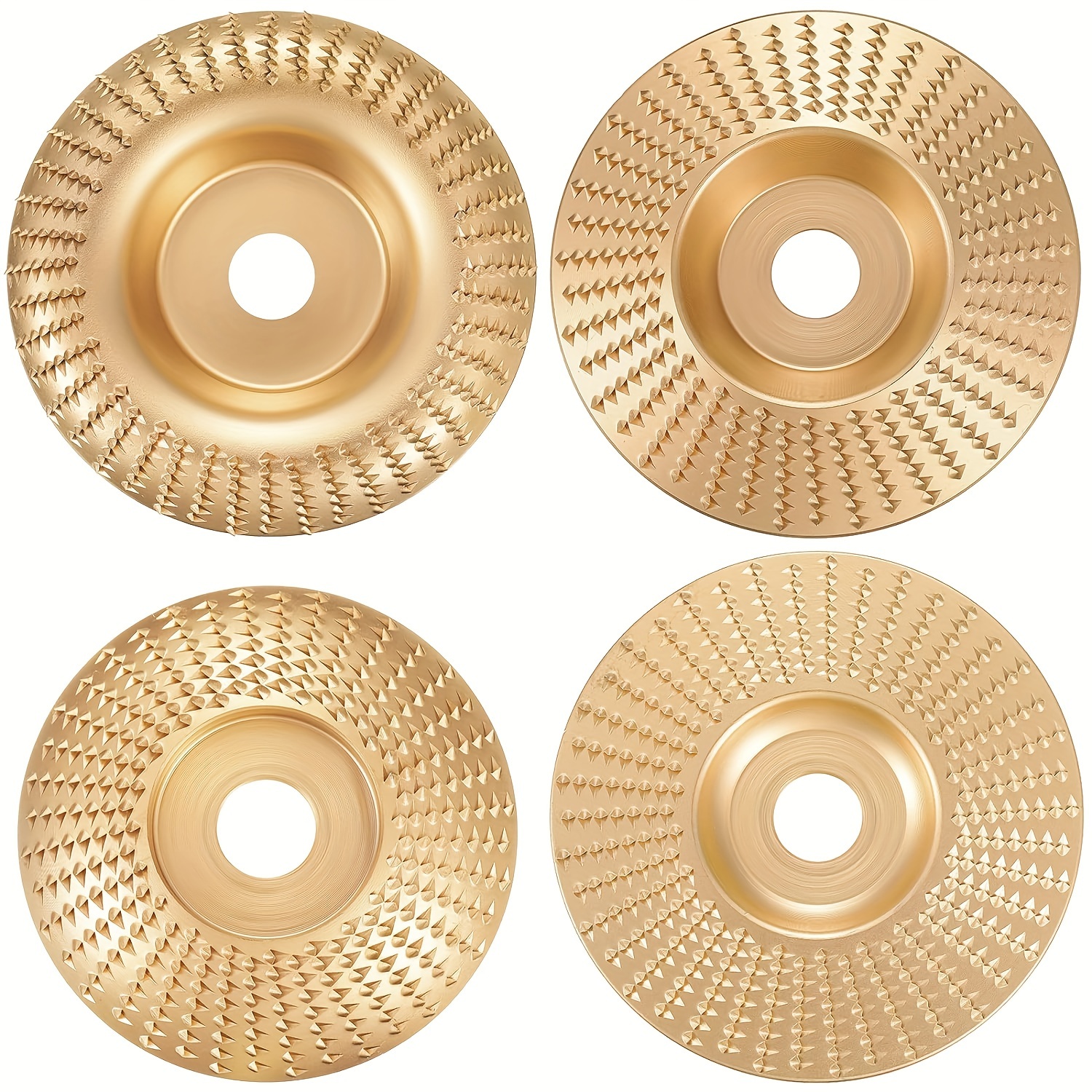 

3/4/5pcs Wood Carving Disc Set, 4 And 1/2 Attachments With 5/8 Inches Arbor, Grinding Wheel For Grinding And Shaping, Golden