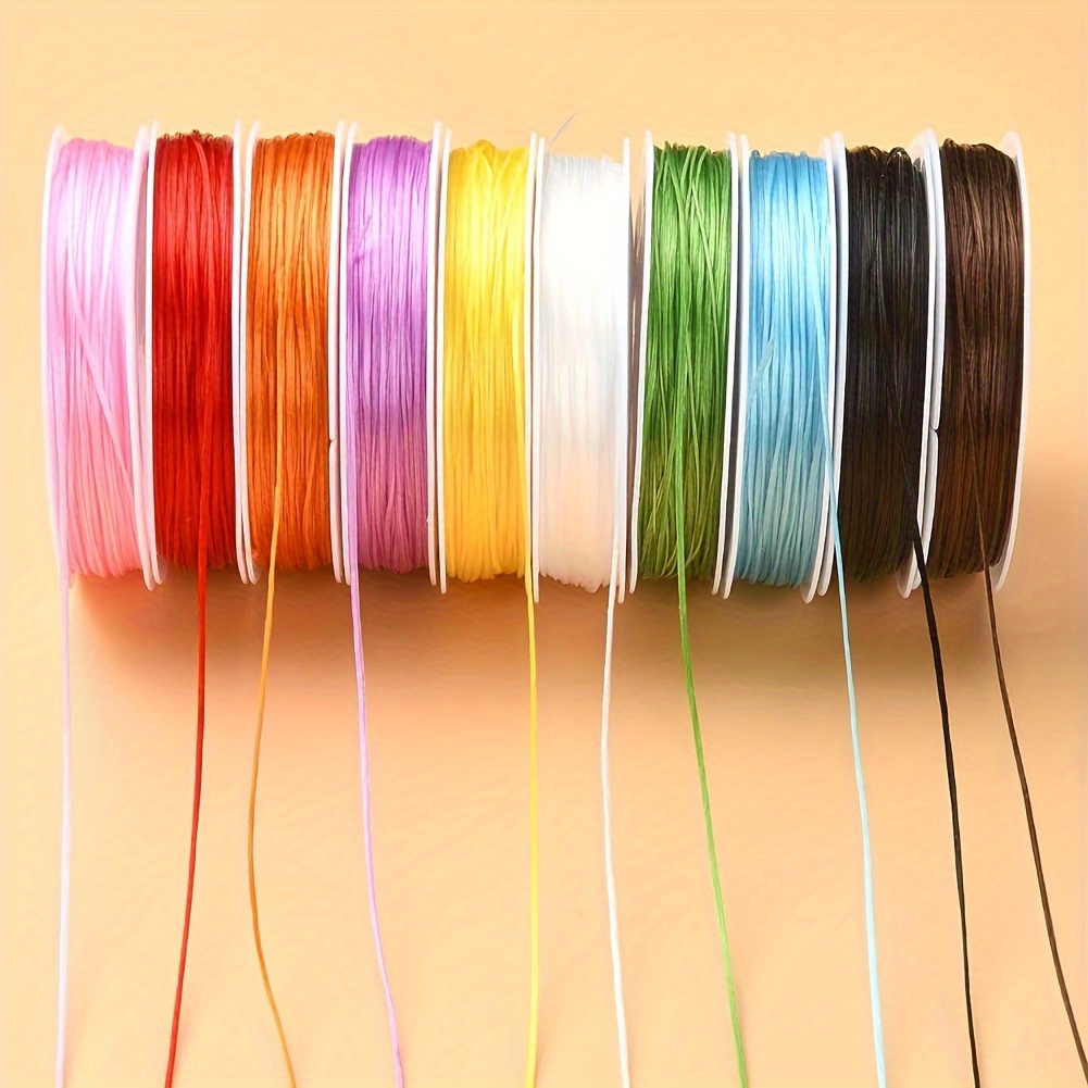 

10 Rolls About 20 Meters/roll Mixed Color Elastic Wire Diy Beading Bracelet Necklace Jewelry Making Craft Supplies