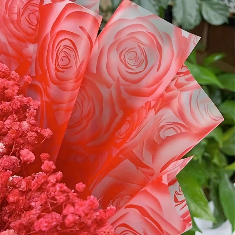 20pcs 70*50cm Floral Wrapping Paper Gift Packaging Paper Valentine's Day  Wedding Floral Bouquet Packing Craft Paper Tissue Paper