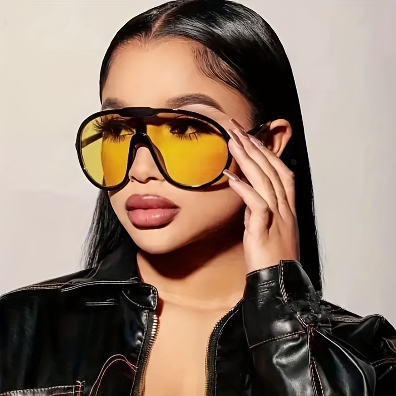 Large Polarized Sunglasses Women Mirrored Fashion - Temu
