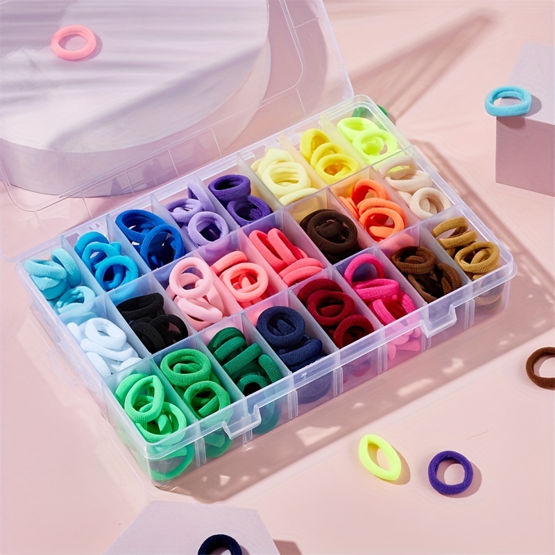 

240pcs Small Rubber Band Thick Hair Ring Solid Color Hair Rope Elastic Hair Accessories For Ponytail Braids