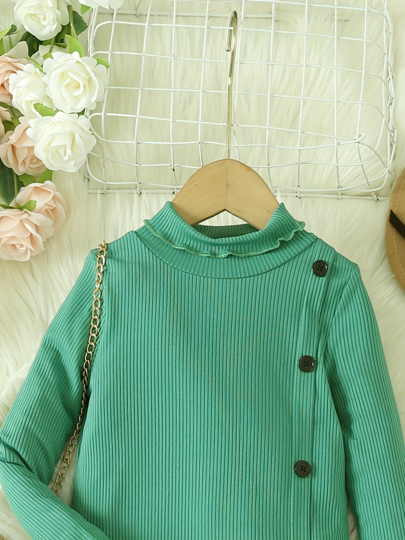 Baby Girl Warm Winter Clothes, Fall Girl Clothing, Green and Blue