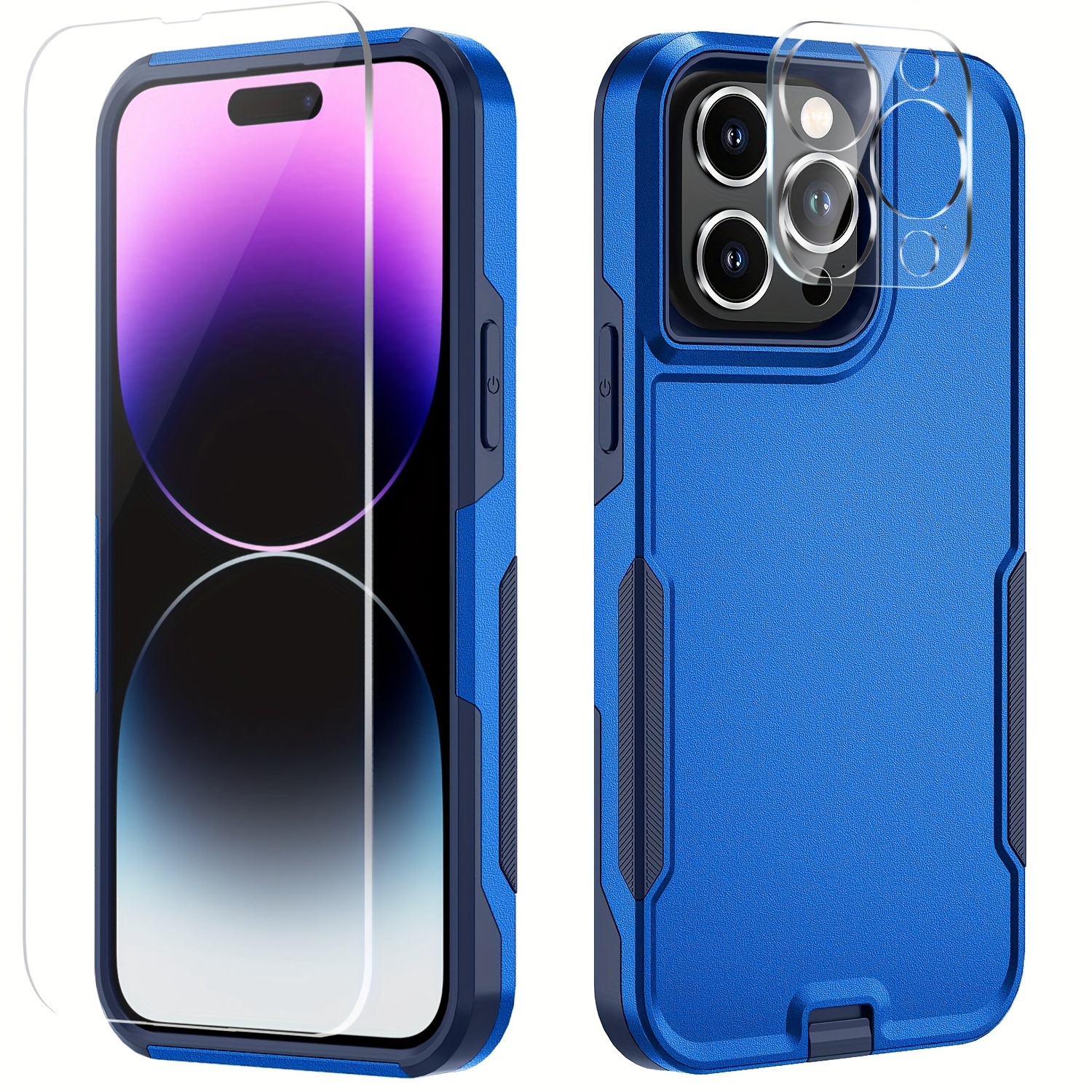  MXX Funda compatible con iPhone 14 Pro Max, con pantalla de  vidrio templado, protector de lente de cámara de 3 capas de alta  resistencia, a prueba de golpes, a prueba de