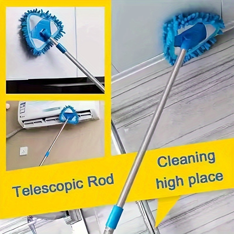 Telescopic Triangle Cleaning Mop 360 Rotatable Household Ceiling Cleaning  Brush Adjustable Wet And Dry Shower Cleaning