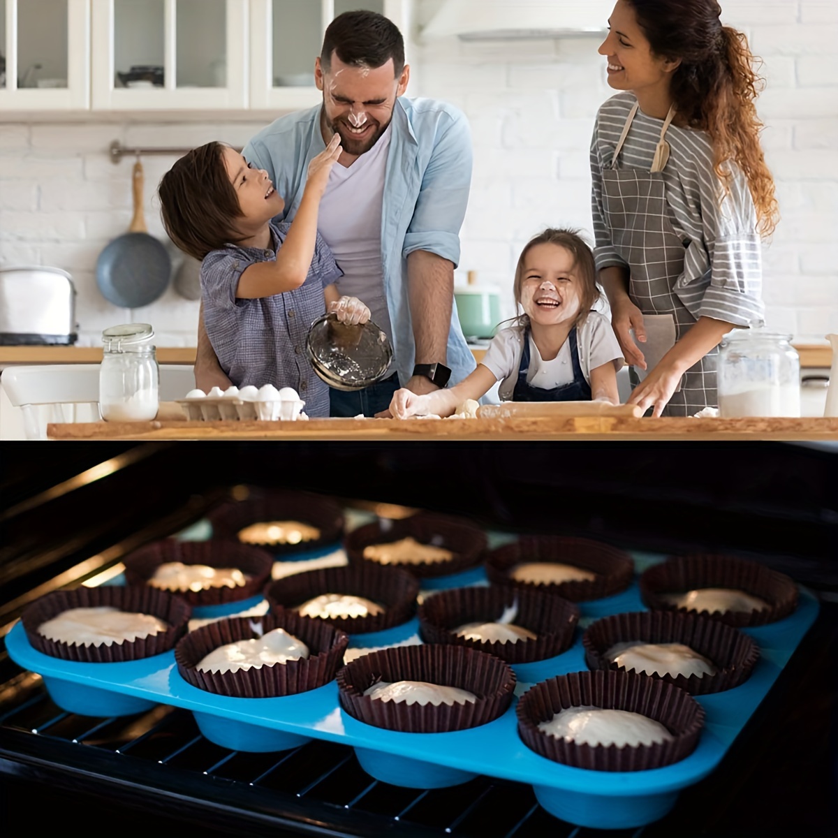 Silicone Muffin Pan Set – Non-Stick Bakeware Muffin Pan 12-Cup & Mini  Muffin Pan 24-Cup,Silicone Baking Molds for Muffins, Cupcakes, Cupcake Pan  with 1 Silicone Spatula & 1 Oil Brush