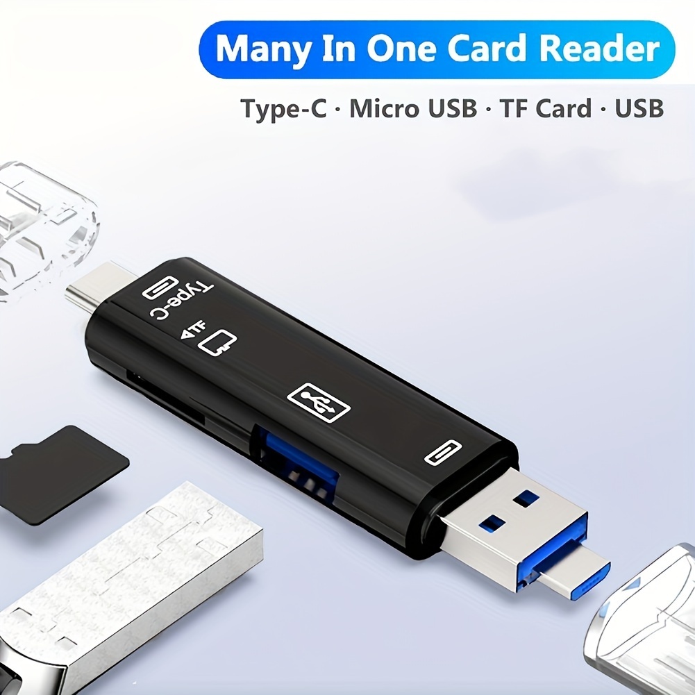 Lecteur de Carte Micro SD/TF, Lecteur de Carte USB C, Lecteur de Carte  Mémoire USB C vers SD/TF avec Adaptateur USB C vers USB, Compatible avec  MacBook, Téléphones Android Galaxy et Plus 