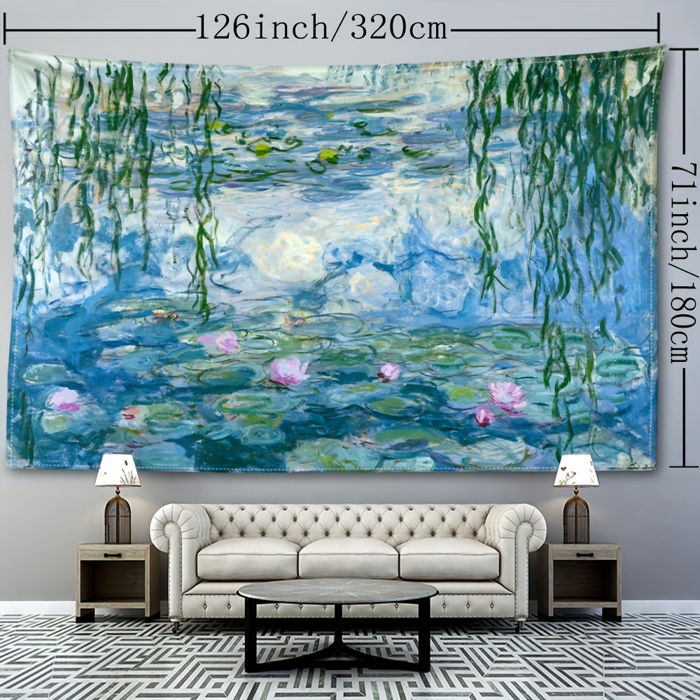 Monet Famous Oil Paintings Flowers Painting Tapestry Wall - Temu Australia