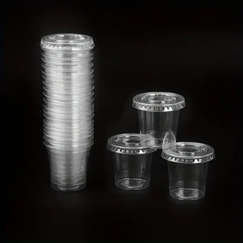 Portion Cups With Lids, Small Plastic Condiment Containers For Sauce,  Souffle, Take Out Containers - Temu Japan