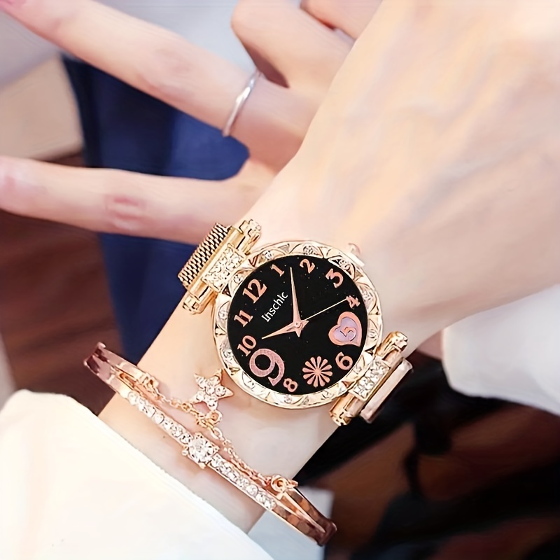 2 Pi ces ensemble Montre Femme Mignon Coeur Strass Montre Temu