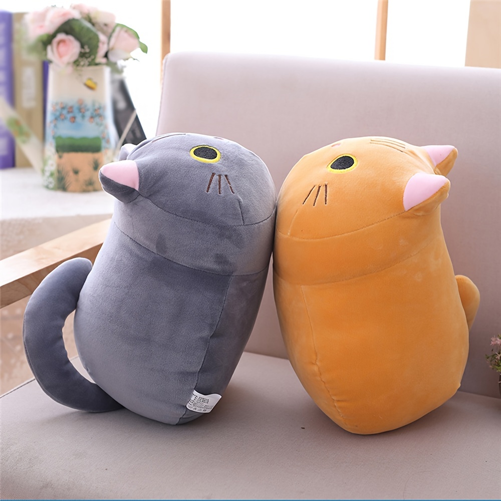 Amazon.com: Fluffy Tabby Cat Plush Kitten Soft Kitty Cat Stuffed Animals  Body Pillow Decor Plushie Anime Cat Gifts for Birthday/Xmas(13.8'') : Toys  & Games
