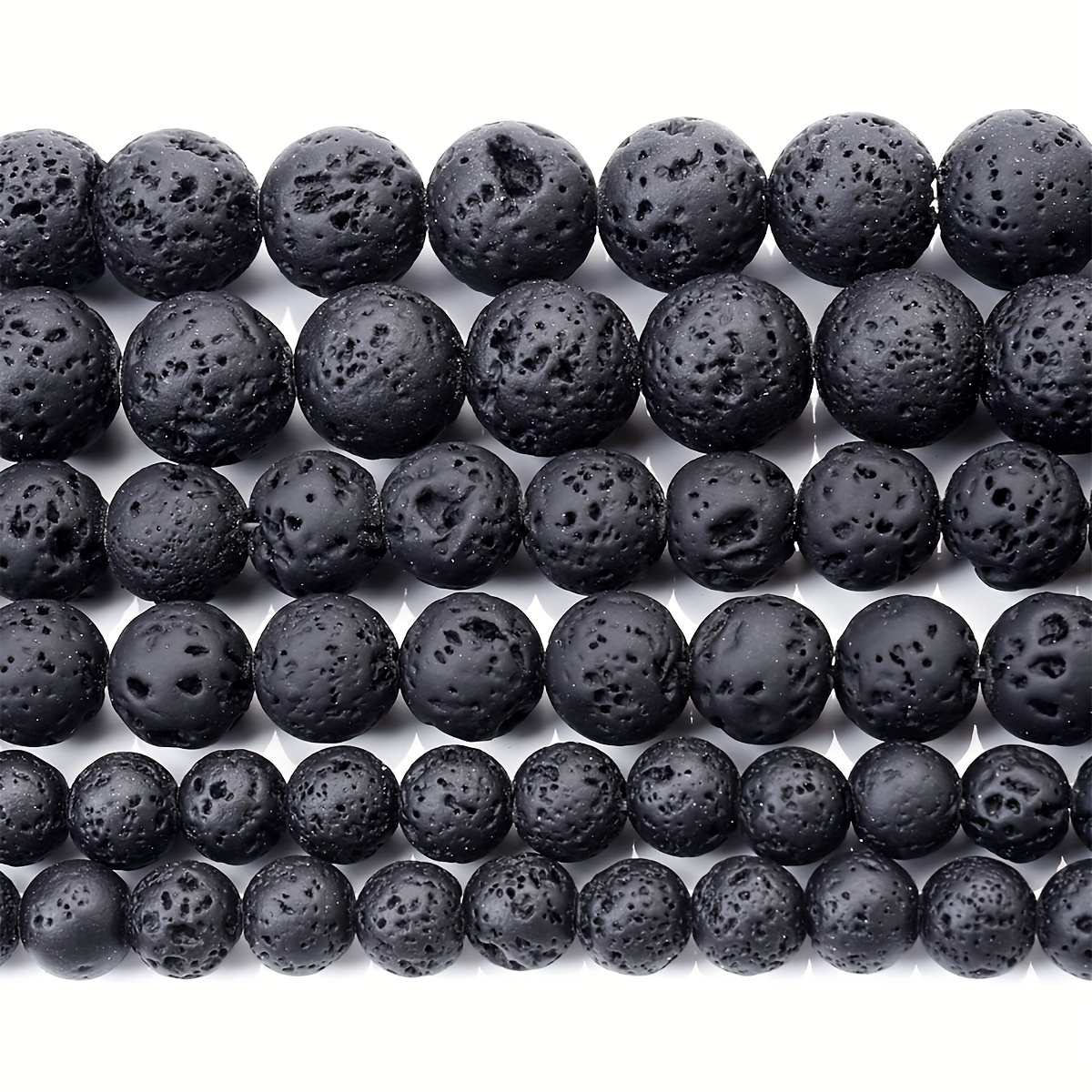 Natural Black Stone Beads Round Loose Beads For Jewelry Making DIY  Bracelets Accessories 4-12MM