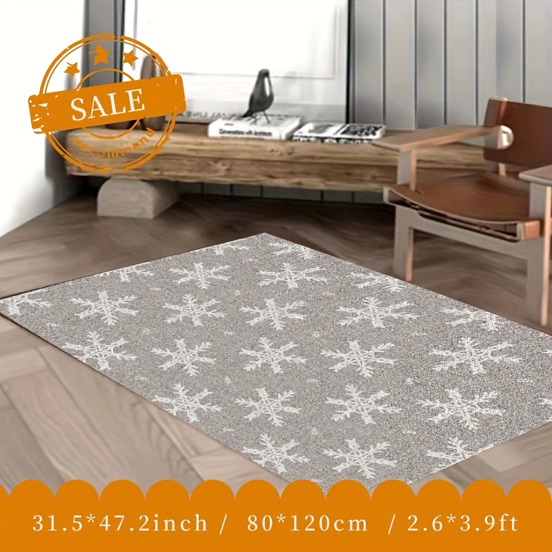 Christmas Snowflake Bathroom Rug Grey Snowflake Welcome Mat - Temu