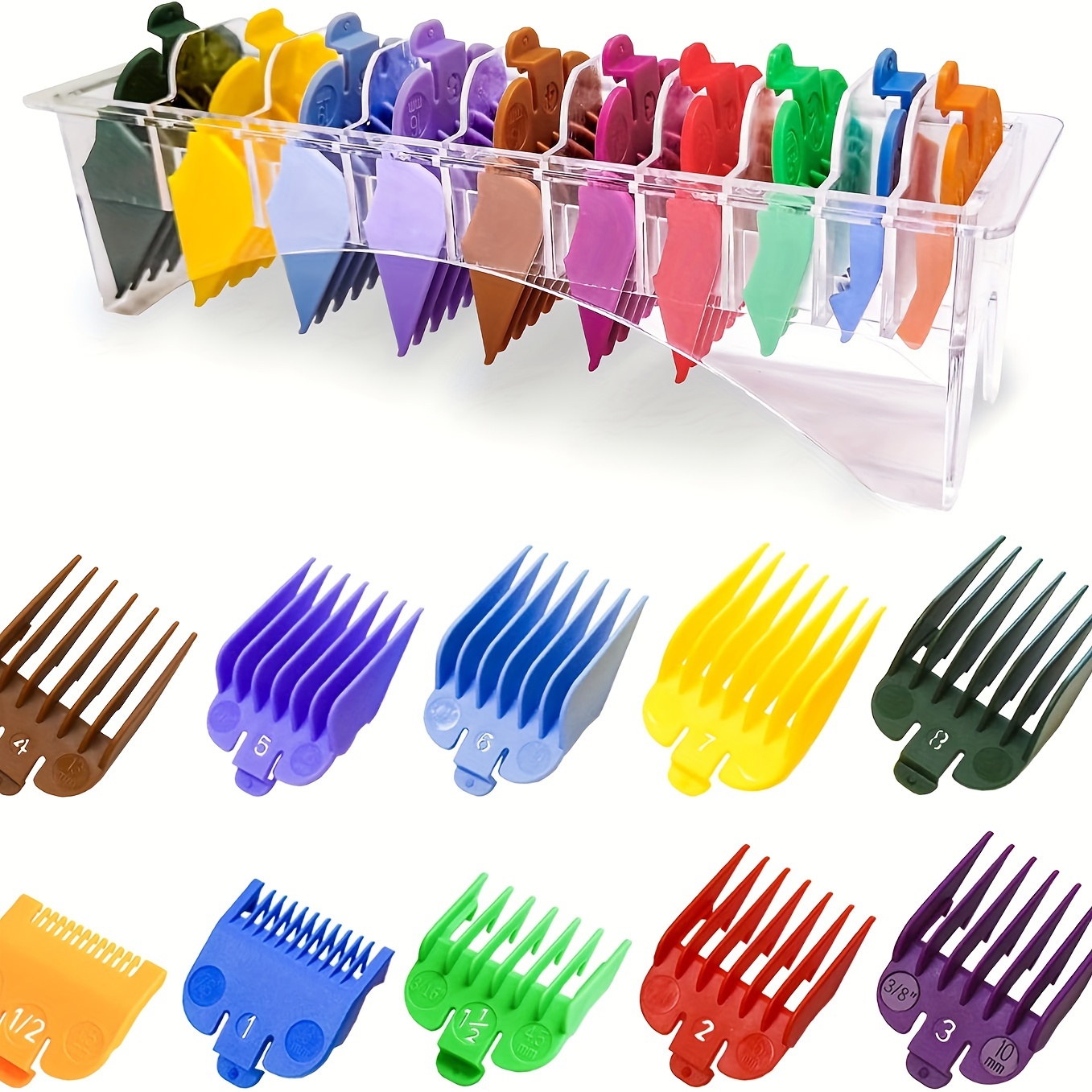 

8pcs/10pcs Universal Hair Clipper Limit Combs Guide Attachment Accessories, Professional Hair Clipper Guide Combs