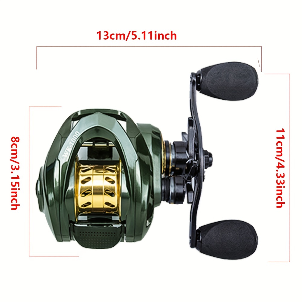 Baitcasting Fishing Reel 7.2:1 Gear Ratio 8Kg/17.6Lb Max Drag Casting Reel  with Metal Spool for Freshwater Saltwater Pesca