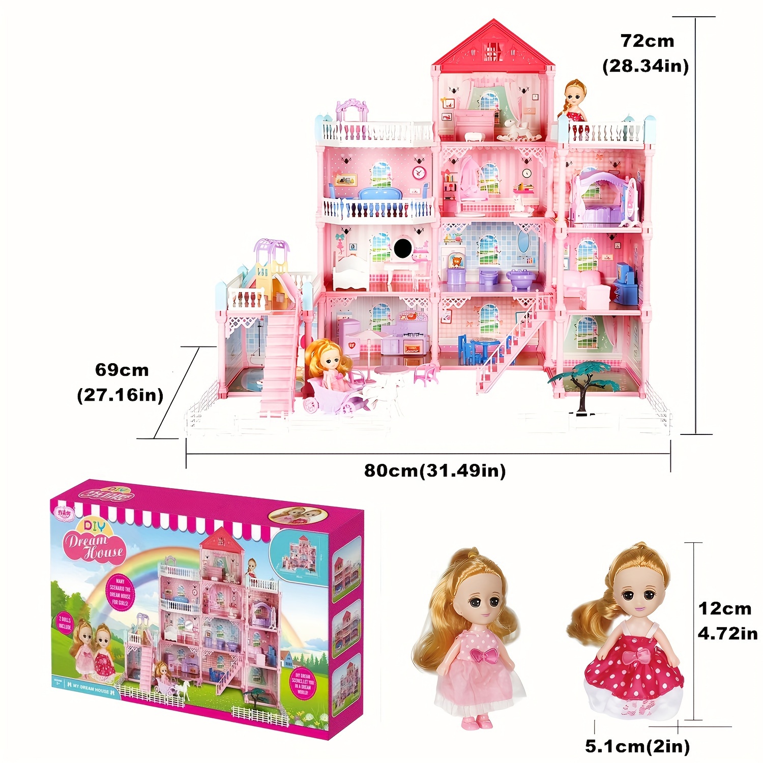 Children's Game House Princess Dream Castle Villa Toys, Girl's House Doll  House, Equipped With Self-designed Furniture Accessories - Suitable For  Birthday Gifts For Girls! Thanksgiving/christmas Gifts - Temu