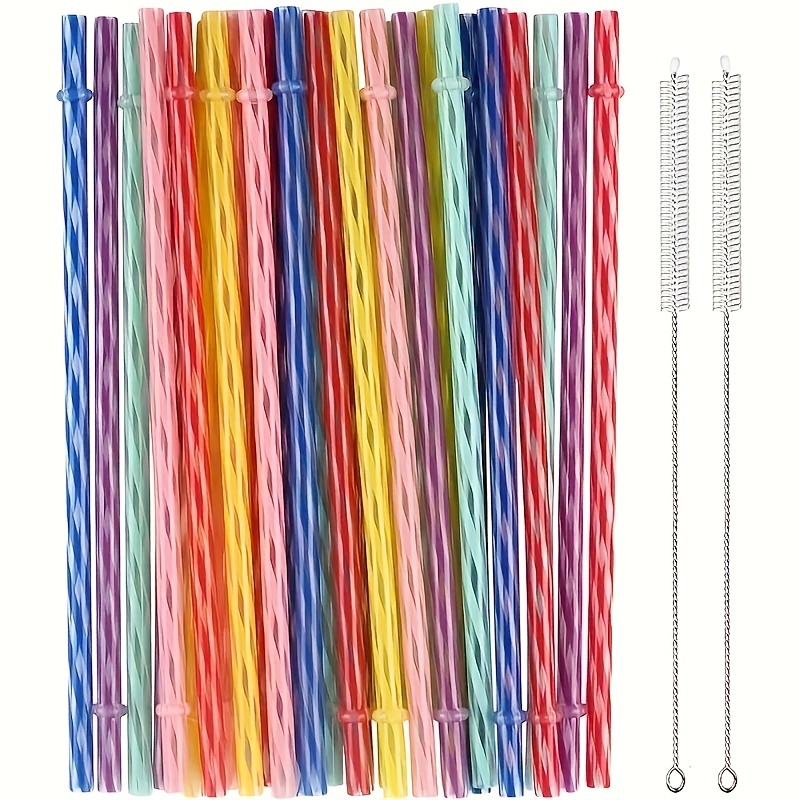 Reusable Plastic Straws Fit Equipped With 2 Cleaning Brushes - Temu