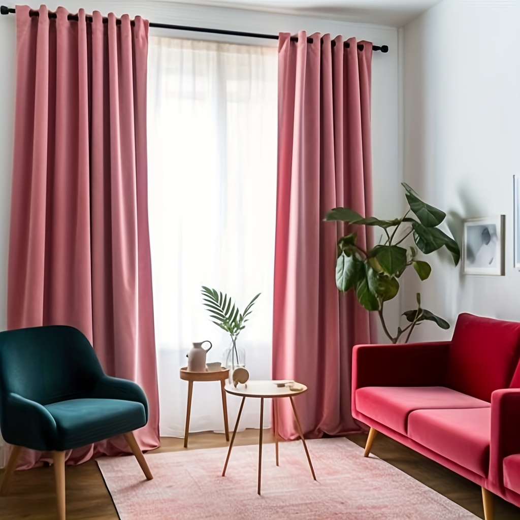 1 Panel Elegant Velvet Curtain Grommet Top Perfect Bedroom - Temu