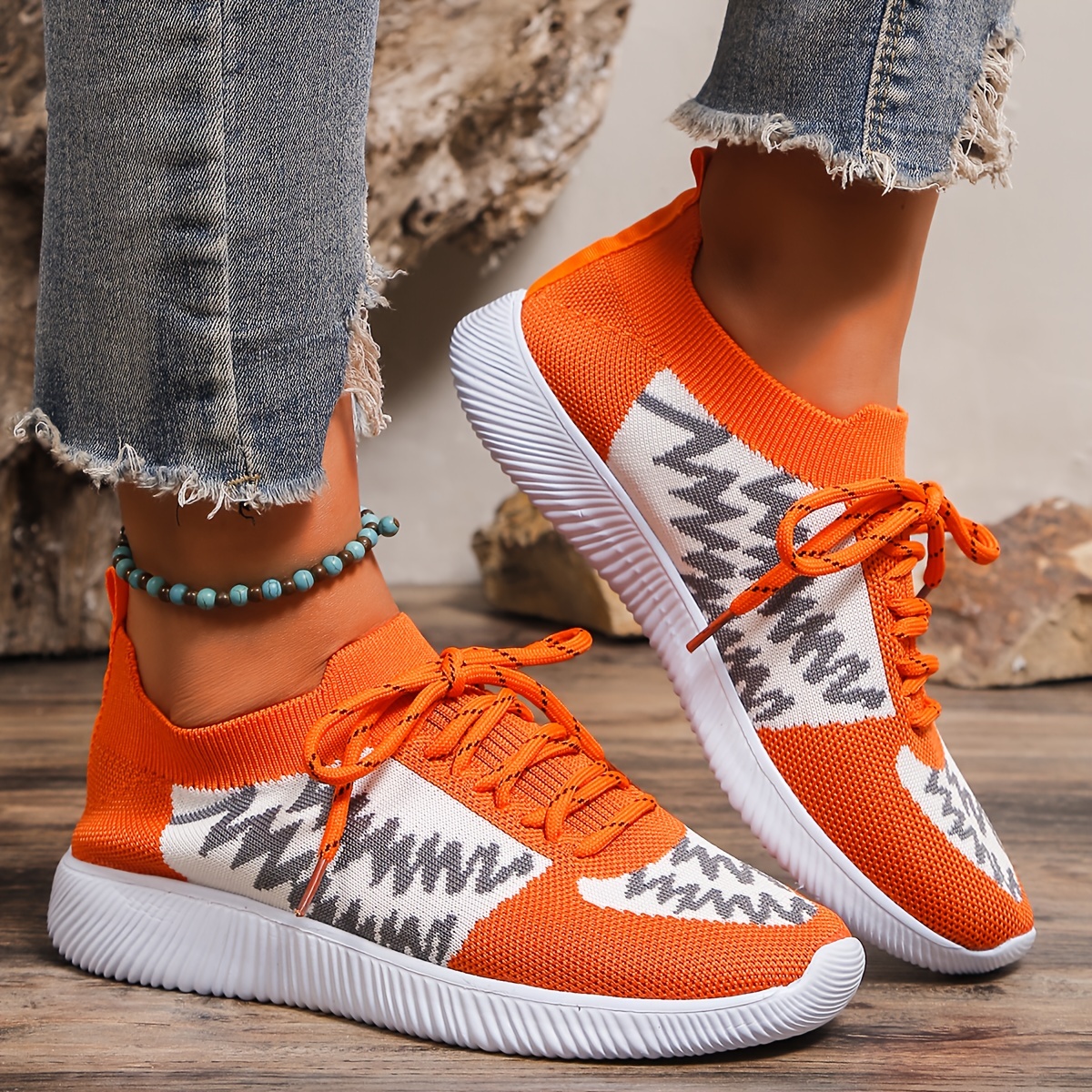 Walking Shoes Women s Fashion Print Mesh Breathable - Temu Australia