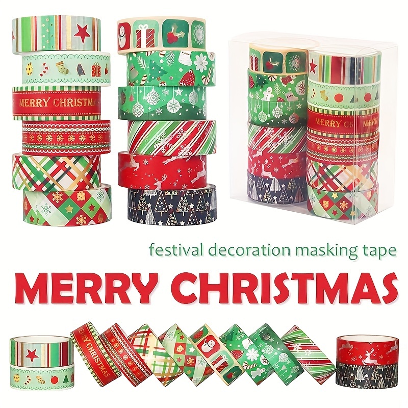 Tape - Gold Foil Christmas Washi Tape Set - 12 Rolls