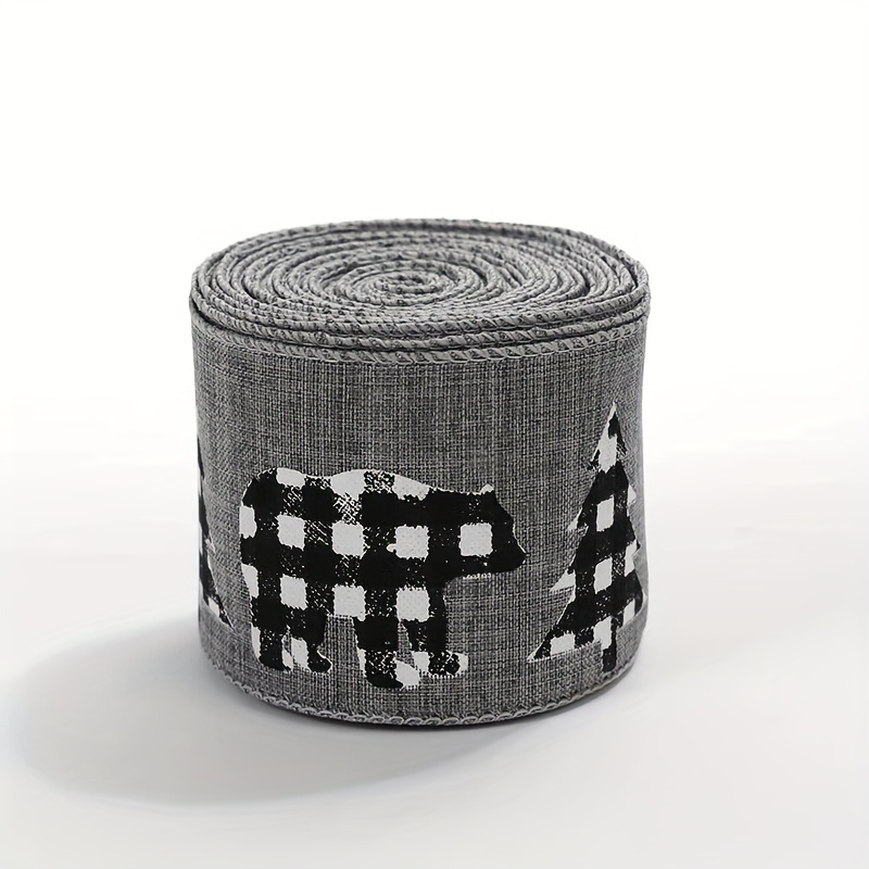 Checkered Ribbon in Clack/Grey/ White