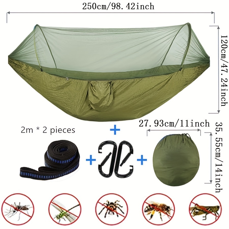 Automático Hamaca Camping Tela Nylon Apertura Rápida Red Anti-mosquitos,  Sueño Cómodo, Previene Picaduras Mosquitos - Deporte Aire Libre - Temu Chile