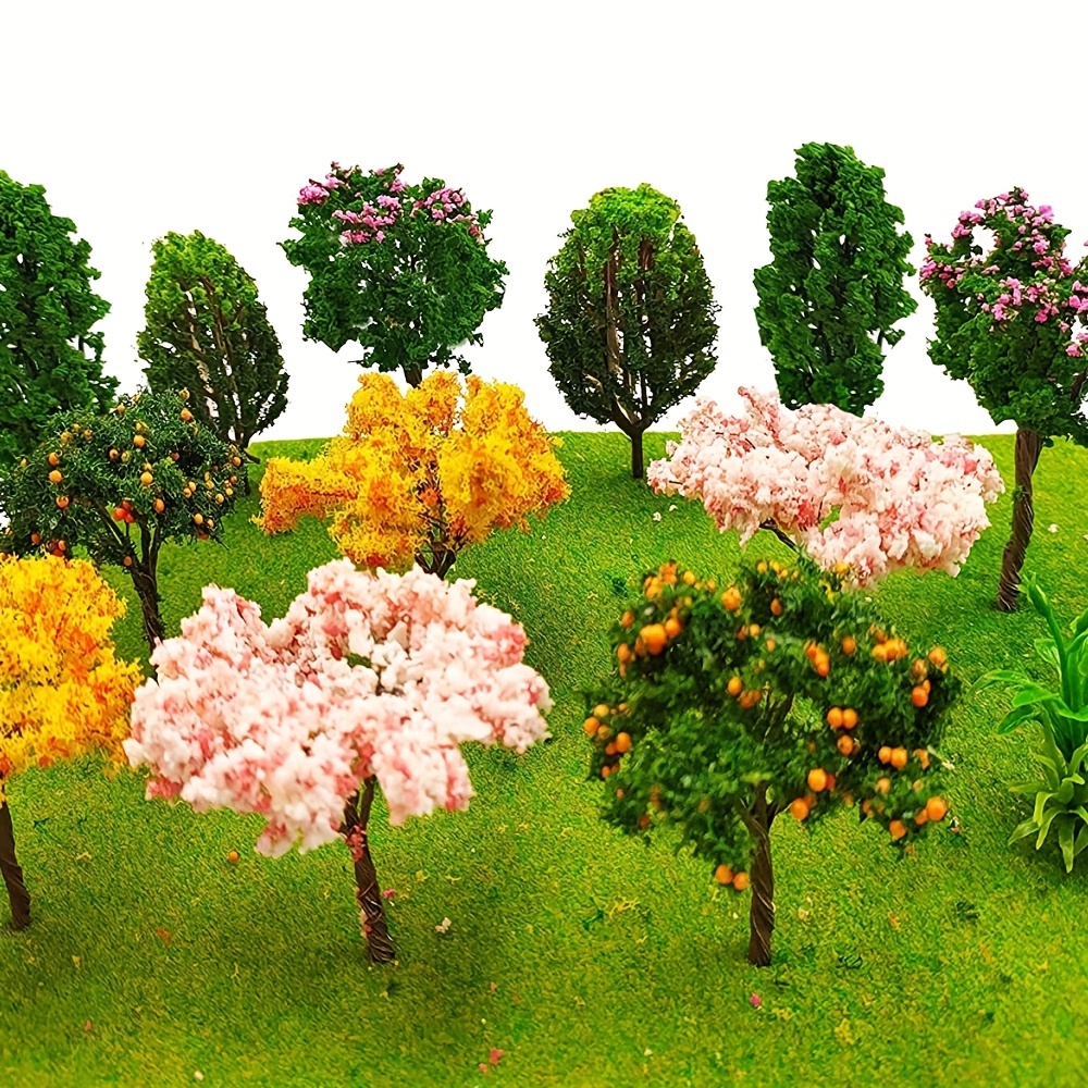 

16pcs Miniature Figurines Accessories, Fairy Garden Mixed Model Tree Plant Ornamentm, Micro Moss Landscape Diy Craft Ornament For Mini Dollhouse Fairy Garden Lawn Patio Pots Bonsai Decor, 1-3 Inches